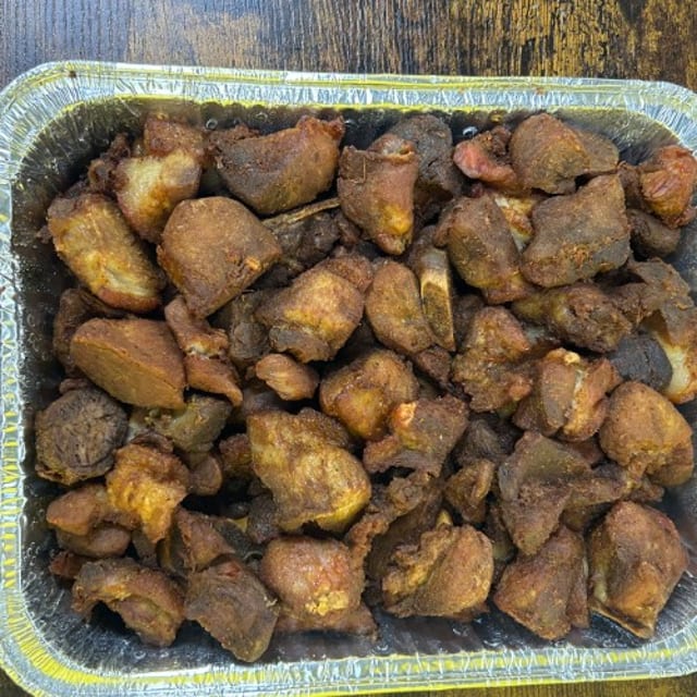 TRAY OF FRIED PORK.
