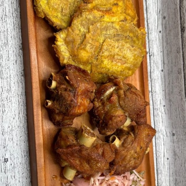 Fried Turkey w/Fried Plantain.