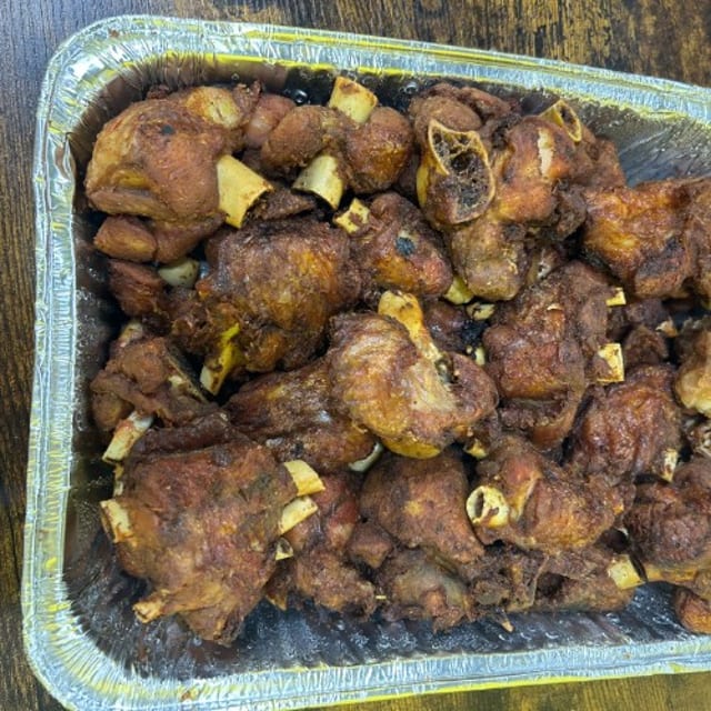 HALF OF TRAY FRIED TURKEY.