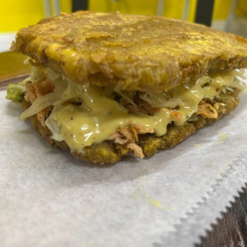 Salmon Plantain Sandwich.