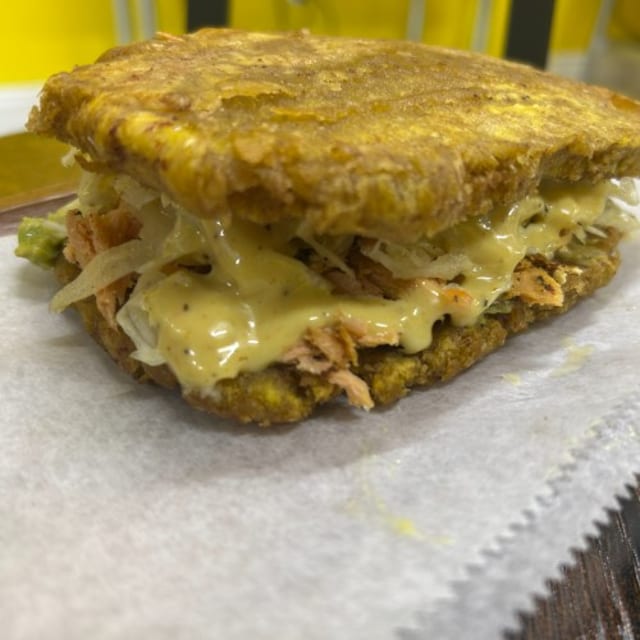 Salmon Plantain Sandwich.